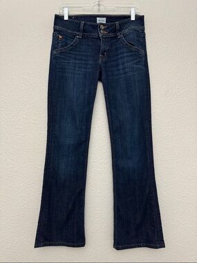 Hudson Signature Bootcut Jeans Flap Pockets Dark Wash Denim Size 28